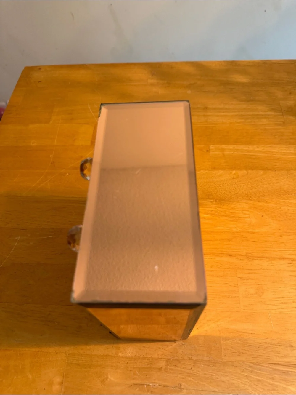 Beautify Mirrored Rose Gold Glass Jewelry Box 4 Drawers